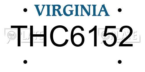 THC6152 Virginia License Plate