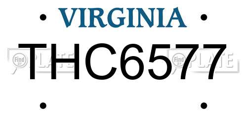THC6577 Virginia License Plate