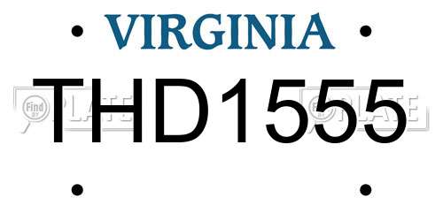 THD1555 Virginia License Plate