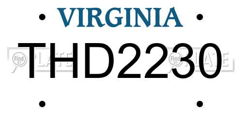 THD2230 Virginia License Plate