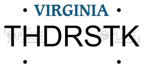 THDRSTK Virginia License Plate