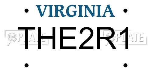 THE2R1 Virginia License Plate