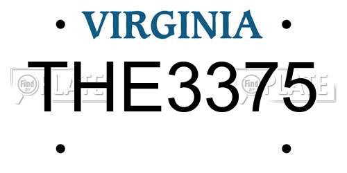 THE3375 Virginia License Plate
