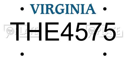 THE4575 Virginia License Plate