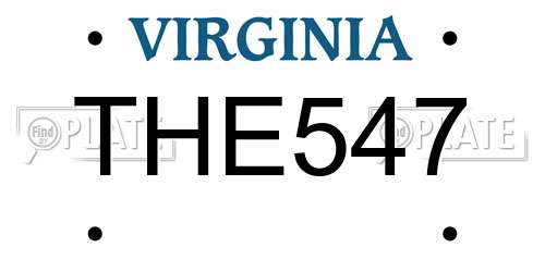 THE547 Virginia License Plate