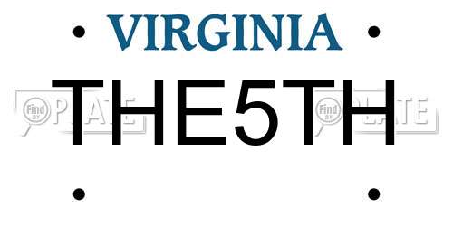 THE5TH Virginia License Plate