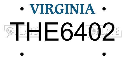 THE6402 Virginia License Plate