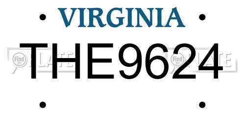 THE9624 Virginia License Plate