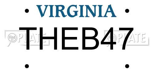 THEB47 Virginia License Plate