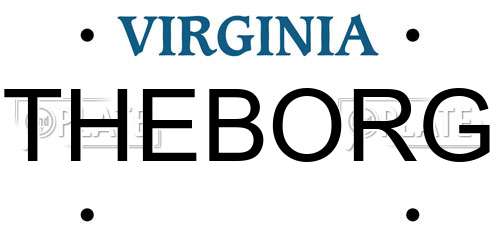 THEBORG Virginia License Plate