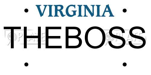 THEBOSS Virginia License Plate