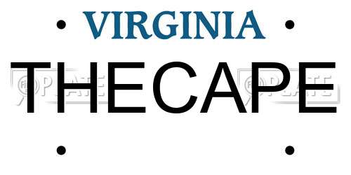THECAPE Virginia License Plate