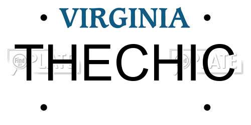 THECHIC Virginia License Plate