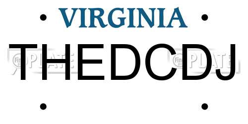 THEDCDJ Virginia License Plate