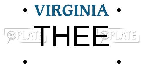 THEE Virginia License Plate