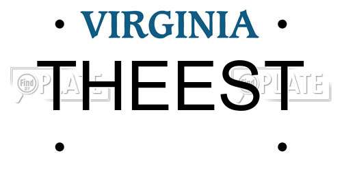 THEEST Virginia License Plate
