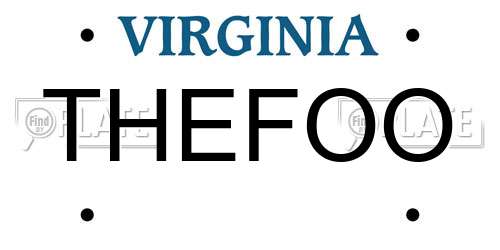 THEFOO Virginia License Plate