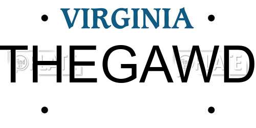 THEGAWD Virginia License Plate