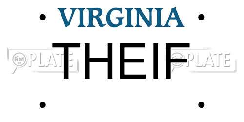 THEIF Virginia License Plate