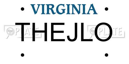 THEJLO Virginia License Plate