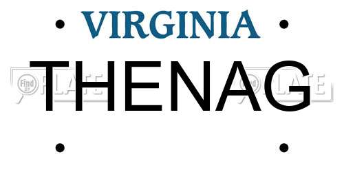 THENAG Virginia License Plate