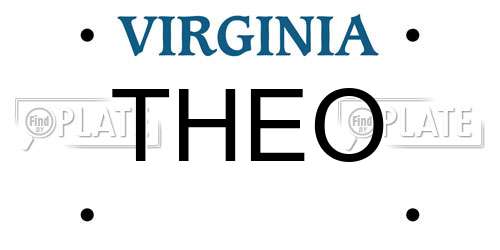 THEO Virginia License Plate