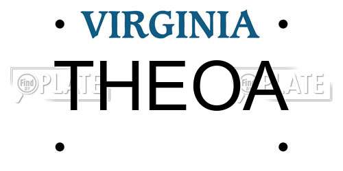THEOA Virginia License Plate