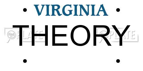 THEORY Virginia License Plate