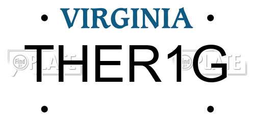 THER1G Virginia License Plate