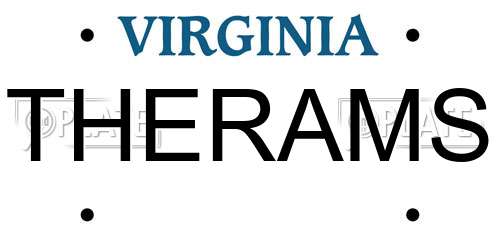 THERAMS Virginia License Plate