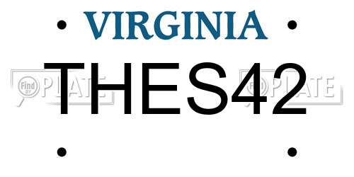 THES42 Virginia License Plate