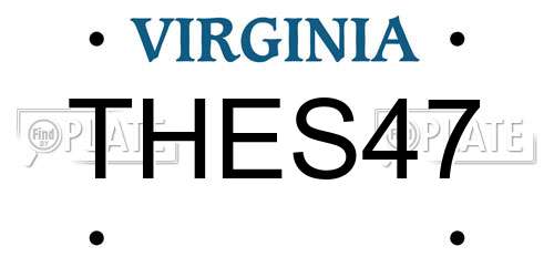 THES47 Virginia License Plate