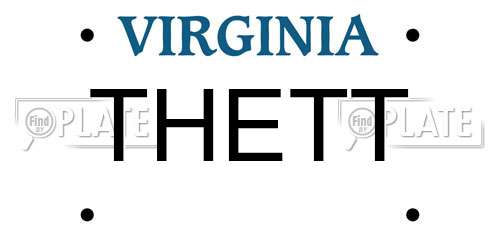 THETT Virginia License Plate