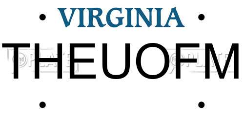 THEUOFM Virginia License Plate
