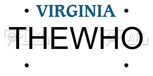 THEWHO Virginia License Plate