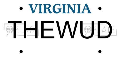 THEWUD Virginia License Plate