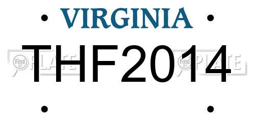 THF2014 Virginia License Plate