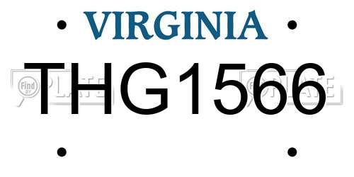 THG1566 Virginia License Plate