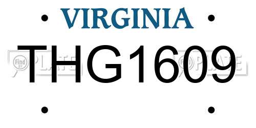 THG1609 Virginia License Plate