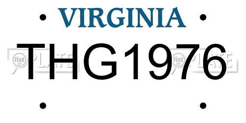 THG1976 Virginia License Plate