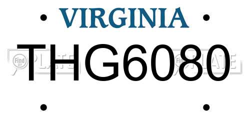 THG6080 Virginia License Plate