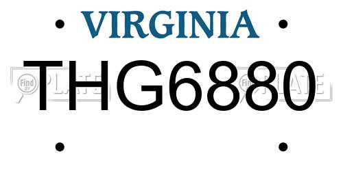 THG6880 Virginia License Plate