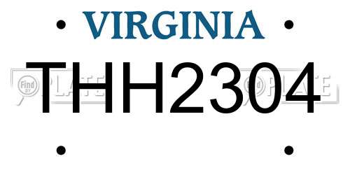 THH2304 Virginia License Plate