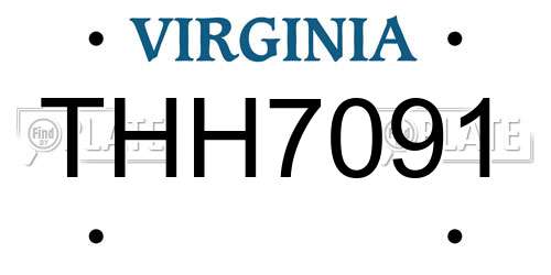 THH7091 Virginia License Plate