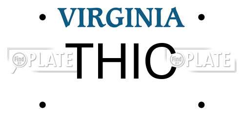 THIC Virginia License Plate