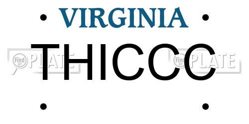 THICCC Virginia License Plate