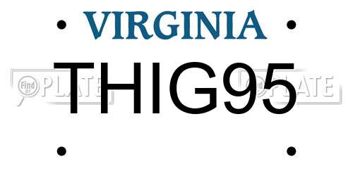 THIG95 Virginia License Plate