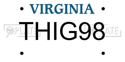 THIG98 Virginia License Plate