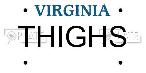 THIGHS Virginia License Plate