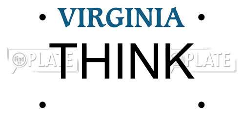 THINK Virginia License Plate